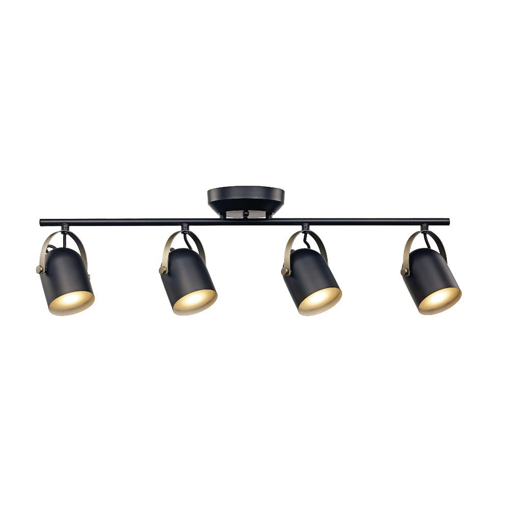 Monteaux Lighting 2.6 ft. Black and Antique Brass Integrated LED Track