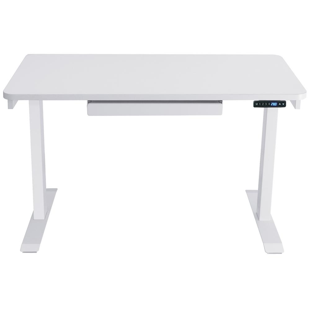Motion Wise 48 In White Rectangular 1 Drawer Standing Desk With