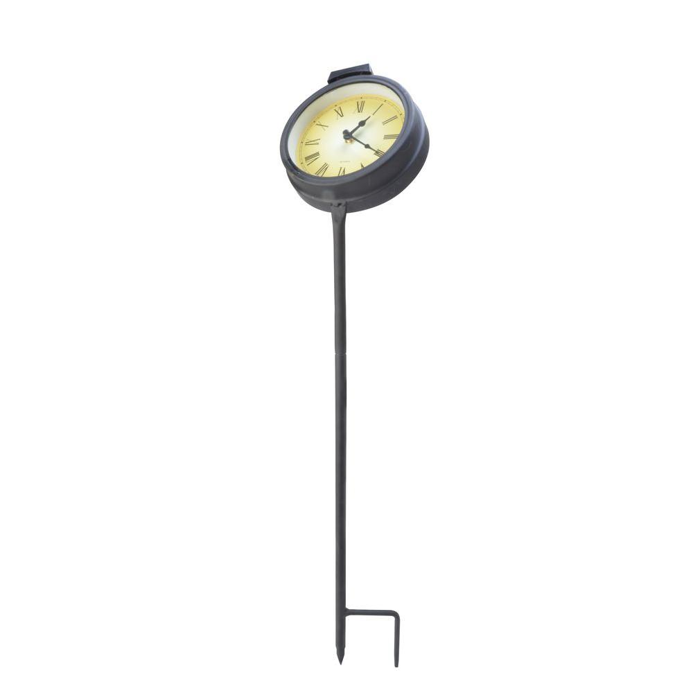 Moonrays 16 In Solar Integrated Led Traditional Clock Pathway Stake Solar Integrated Led Traditional Clock Pathway Stake Light