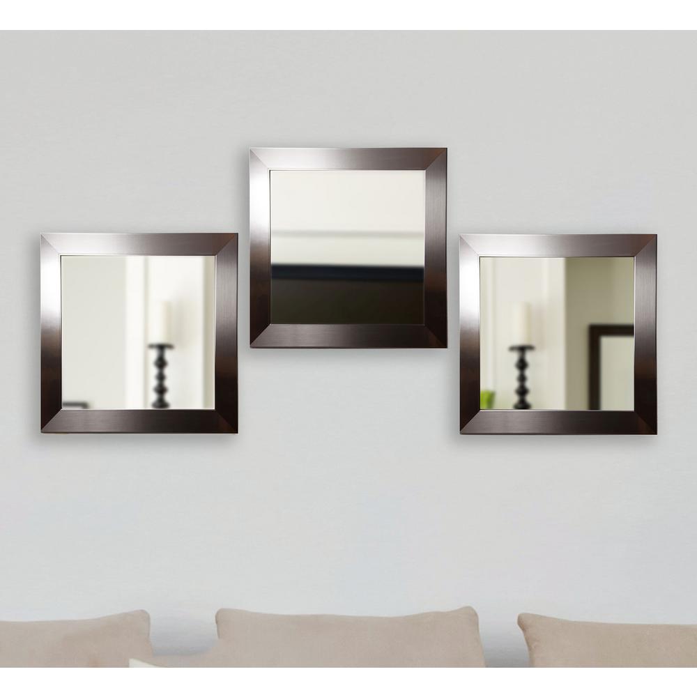 20 In X Silver Petite Square Wall Mirrors Set Of 3