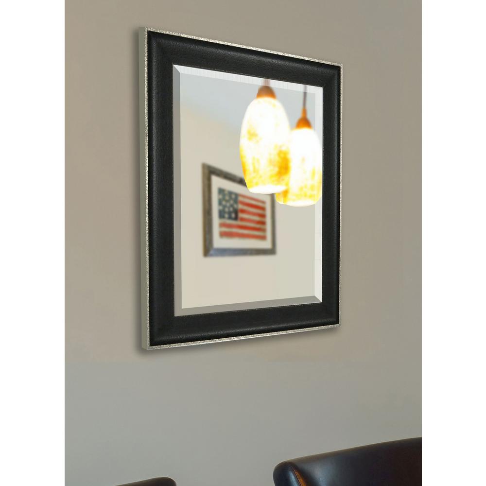 34 In X 40 Vintage Black Beveled Vanity Mirror