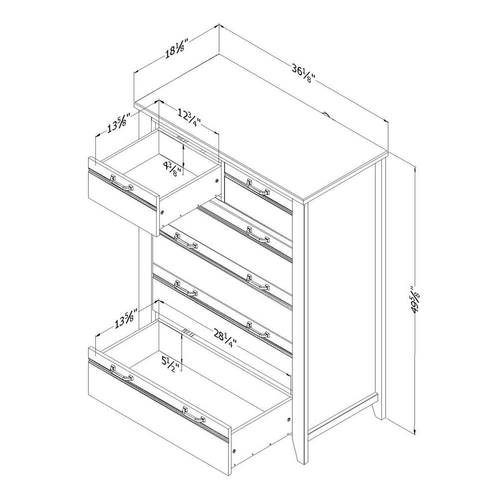 South Shore Lionel 6 Drawer Seaside Pine Chest 11883 The Home Depot