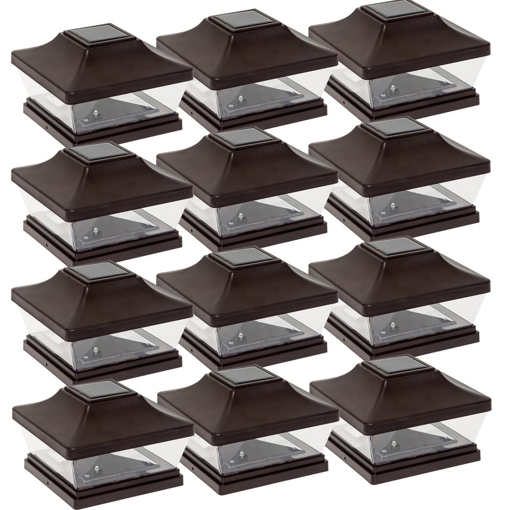 GreenLighting 5 in. x 5 in. Solar Powered LED Oil Rubbed Bronze Plastic