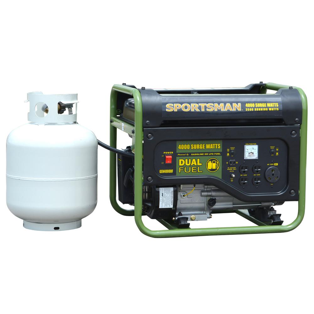 Generator 4,000/3,500-Watt Dual Fuel Powered Portable Runs ...