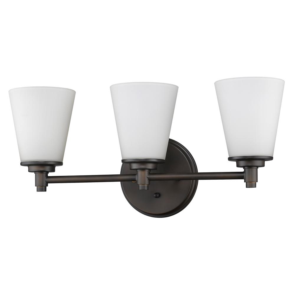 Acclaim Lighting Conti 3 Light Oil Rubbed Bronze Vanity With Etched Glass Shades