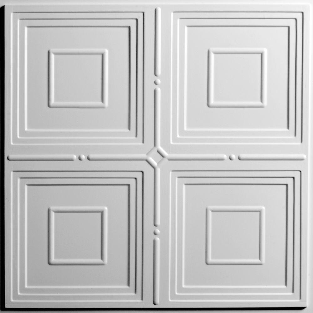 Ceilume Jackson White 2 Ft X 2 Ft Lay In Or Glue Up Ceiling Panel Case Of 6