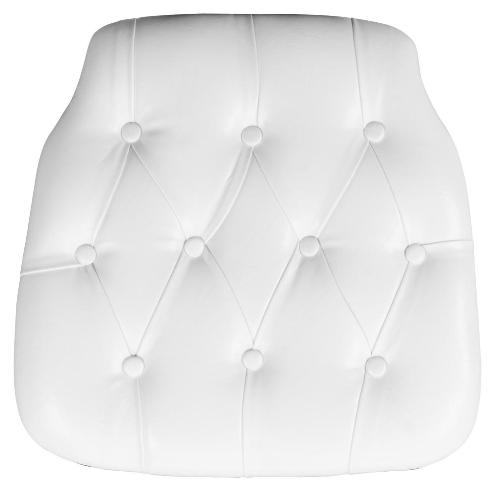 Carnegy Avenue Hard White Tufted Vinyl Chiavari Chair Cushion Cga Xu