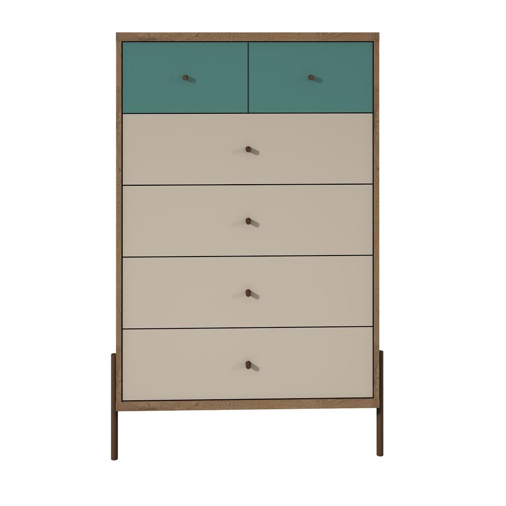 Manhattan Comfort Joy 48 43 In Tall 6 Drawer Blue And Off White