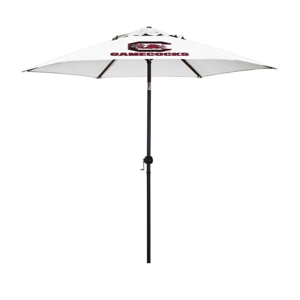 Astella 9 ft. NCAA Black Steel Market Crank Lift Patio Umbrella in