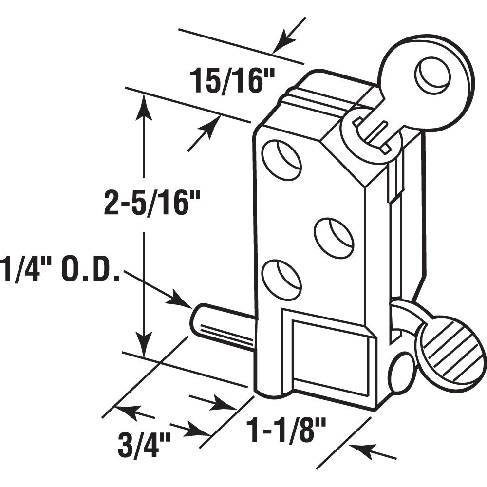 Prime Line 1 1 8 In X 2 15 16 In Diecast Keyed Step On Sliding