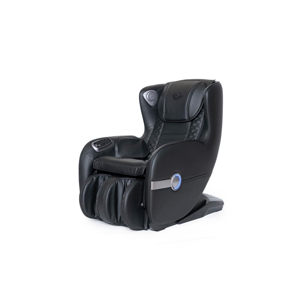 IQ Skyline Crown Black Faux Leather Reclining Compact Massage Chair