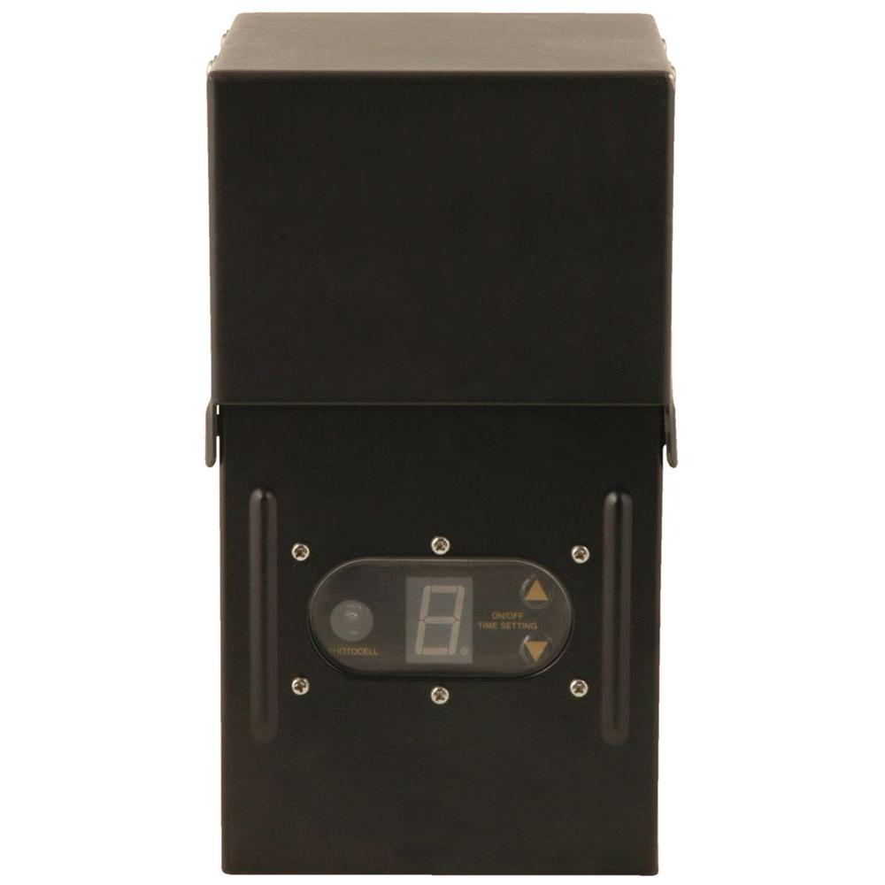 Moonrays Outdoor Lighting Accessories The Power Pack Low Voltage 200 Watt Black Outdoor Lighting Transformer With Photocell Light