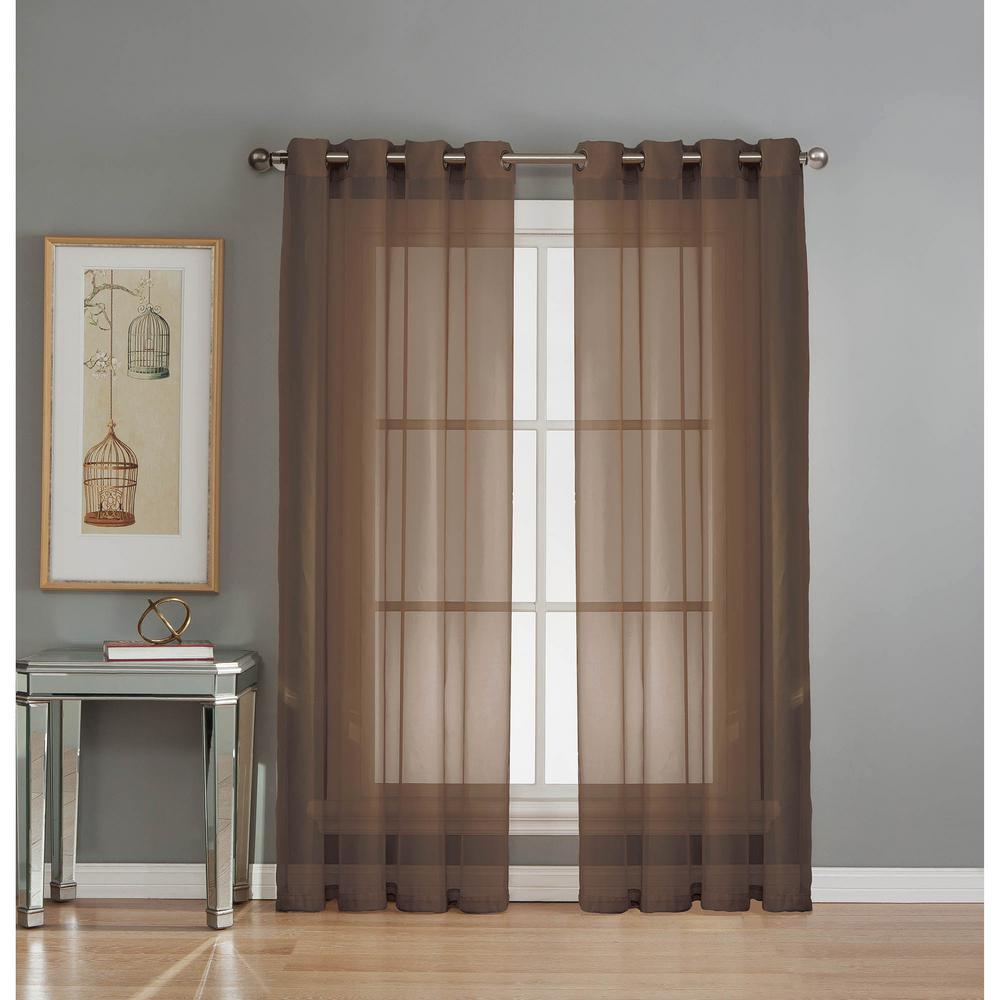 mocha voile curtains