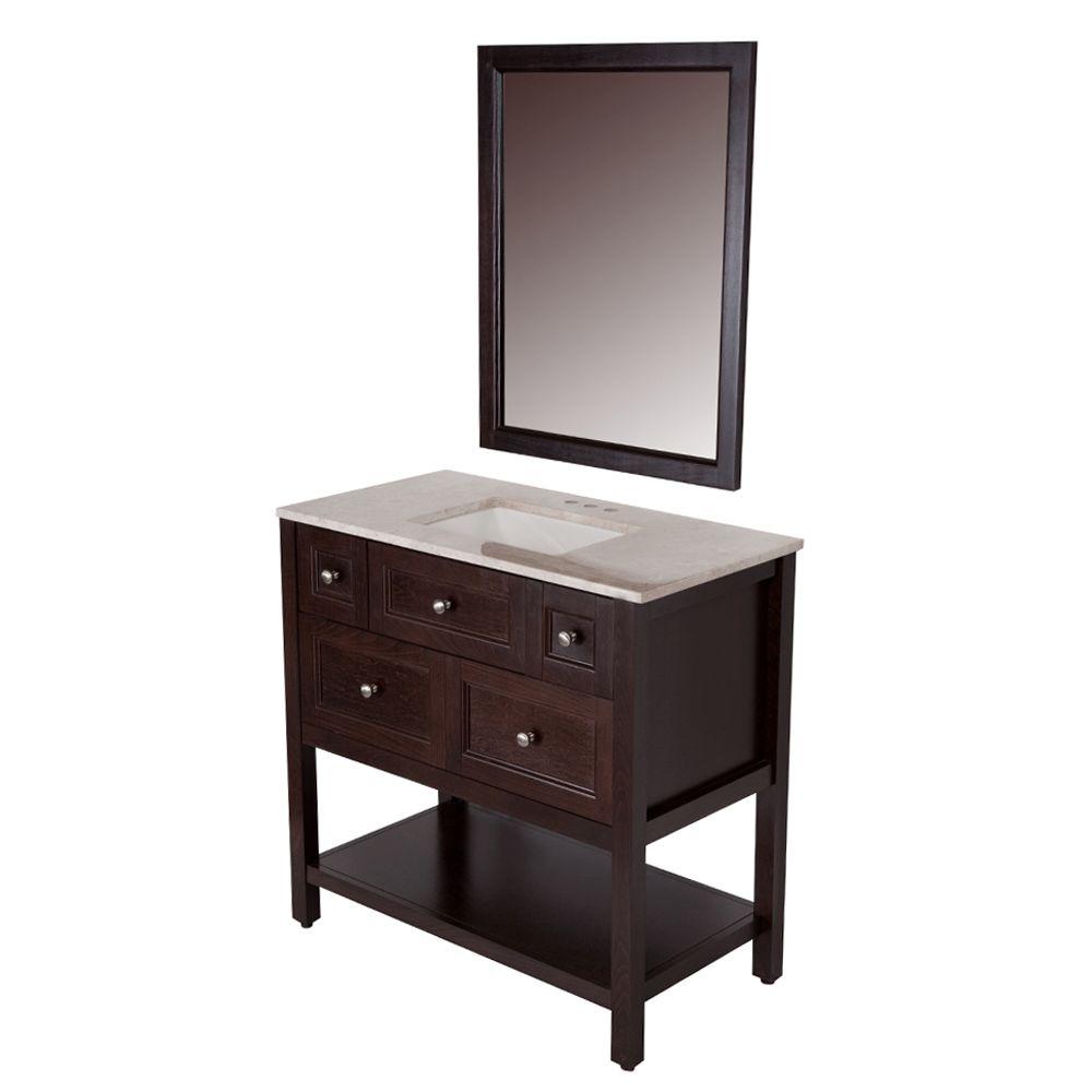 Glacier Bay Ashland 36 In W X 19 In D Bath Vanity In Chocolate