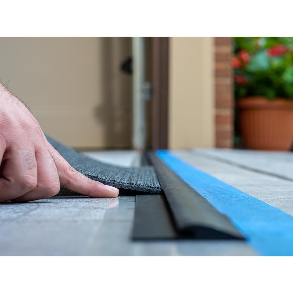 Lifetiles 2 1 4 In X 9 Ft Rubber Flooring Transition Strip Black