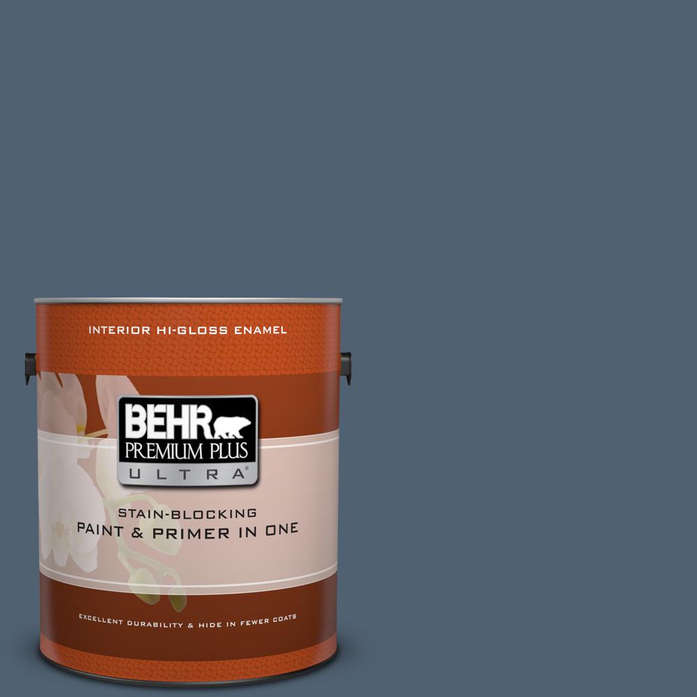 BEHR Premium Plus Ultra 1 gal. T1717 Midnight Show HiGloss Enamel