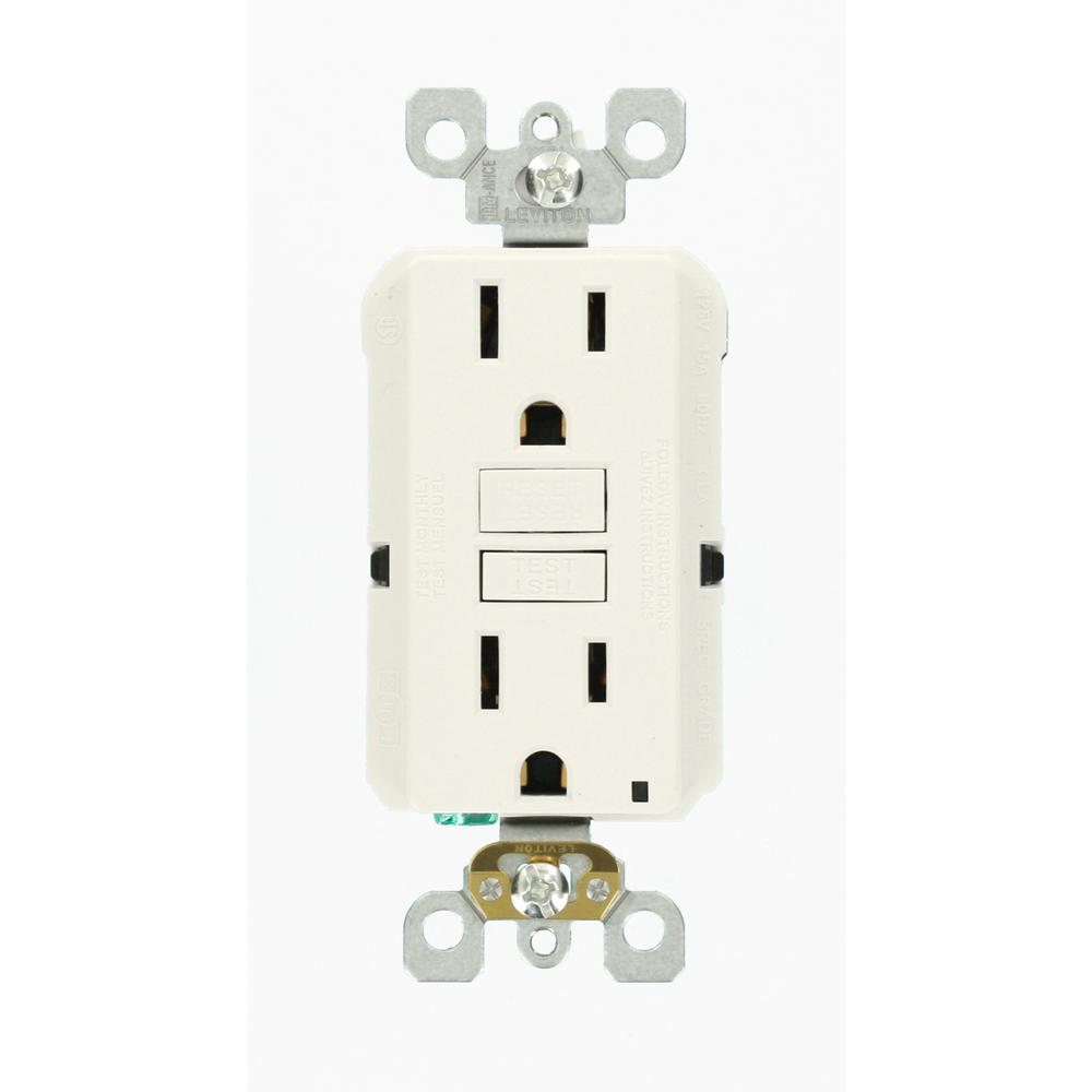 Leviton 15 Amp Self Test Smartlockpro Slim Duplex Gfci Outlet