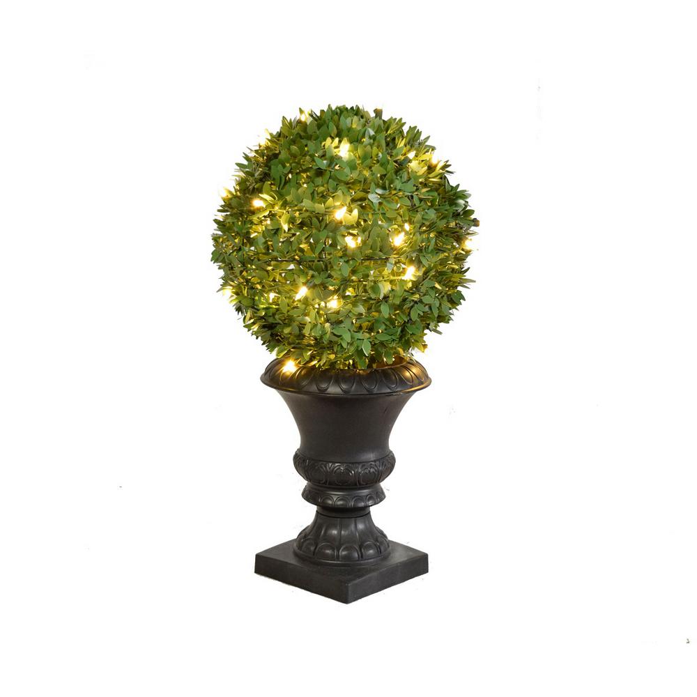 Artificial Plants Flowers Home Decor The Depot Topiary Large Ball Shaped Planter