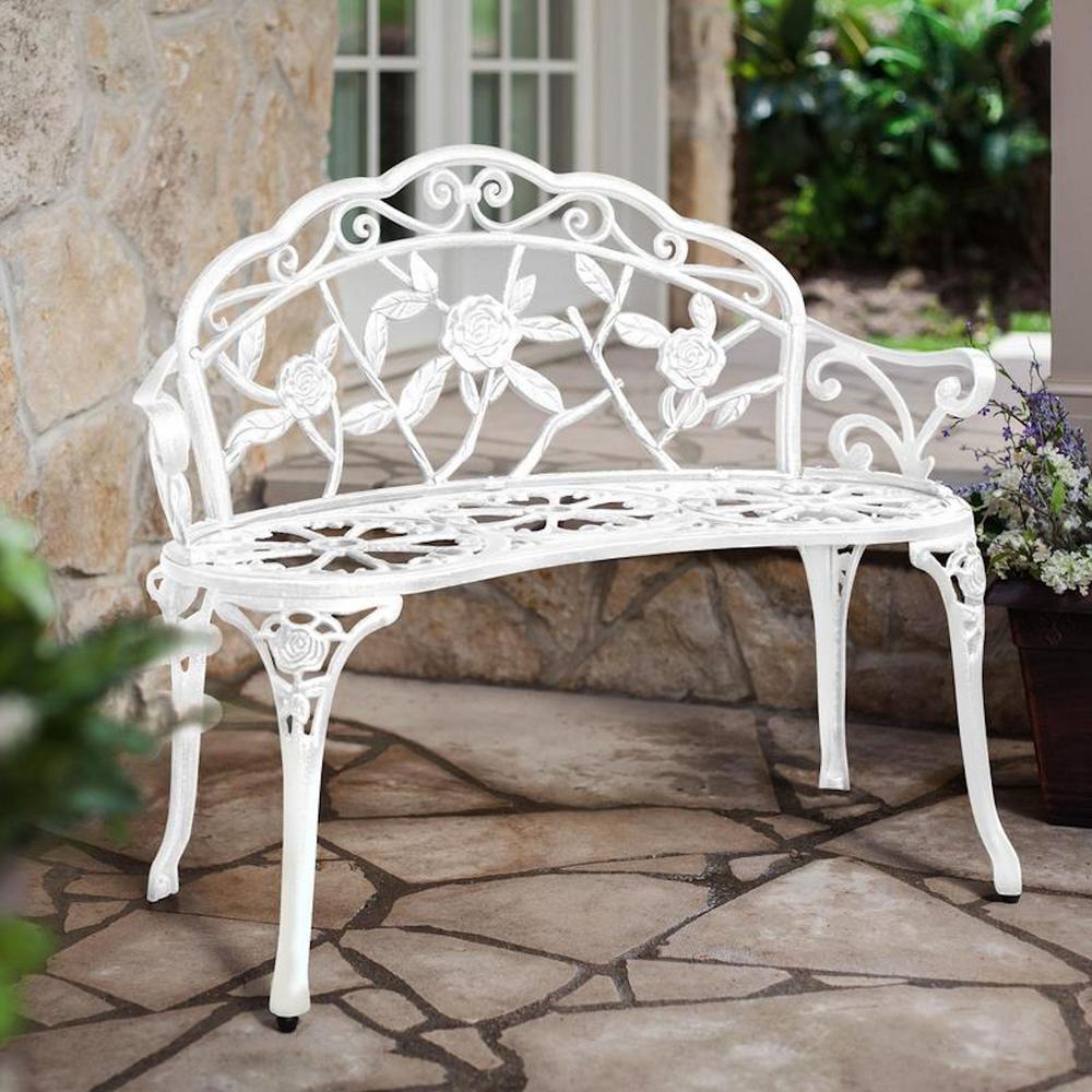 Patio Premier White Cast Aluminum And Cast Iron Rose Garden Park