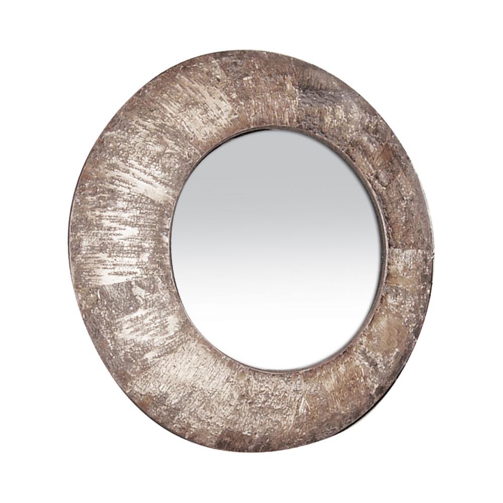 31 In Round Natural Birch Bark Framed Mirror