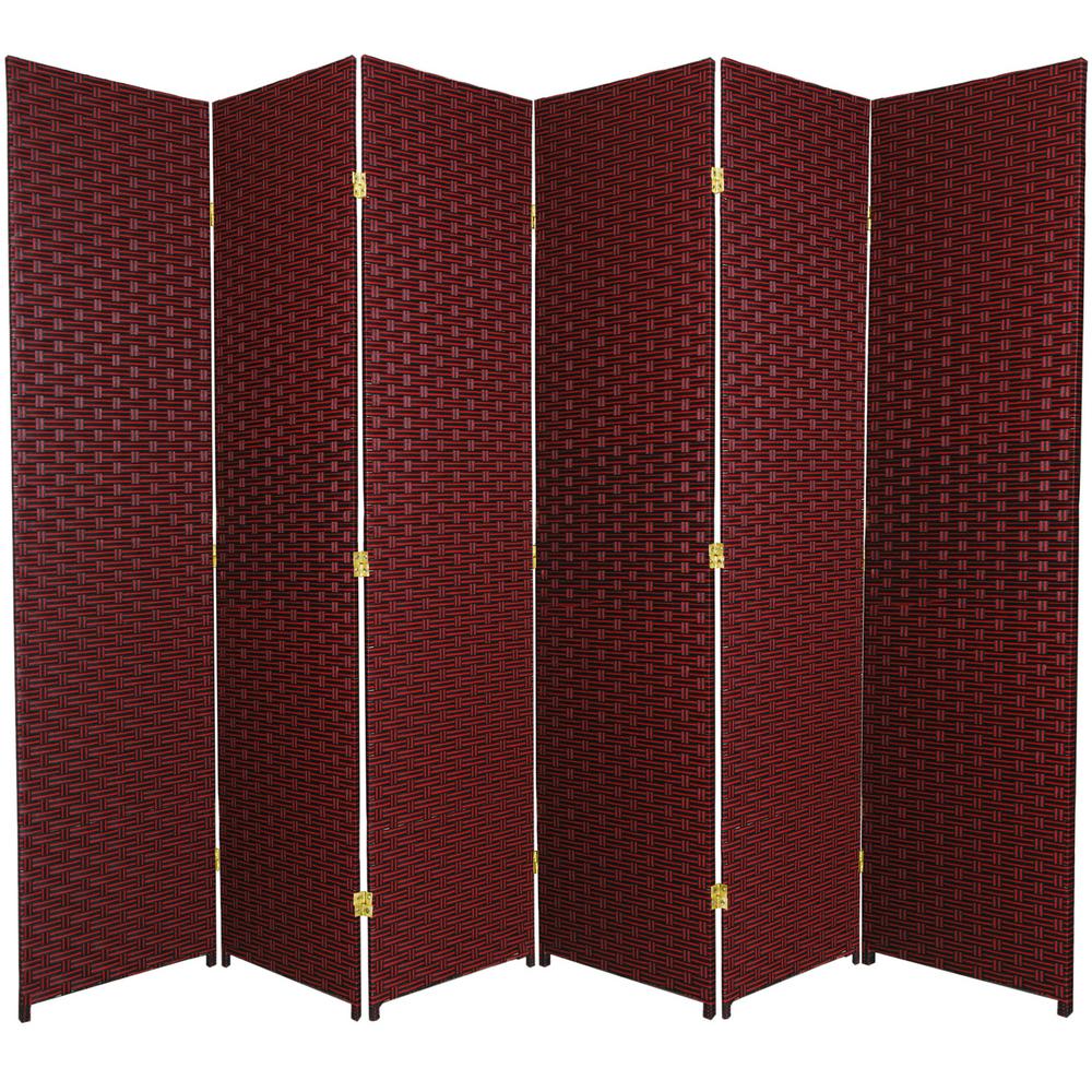 6 ft. RedBlack 6Panel Room DividerSSFIBER6PRBLK The Home Depot