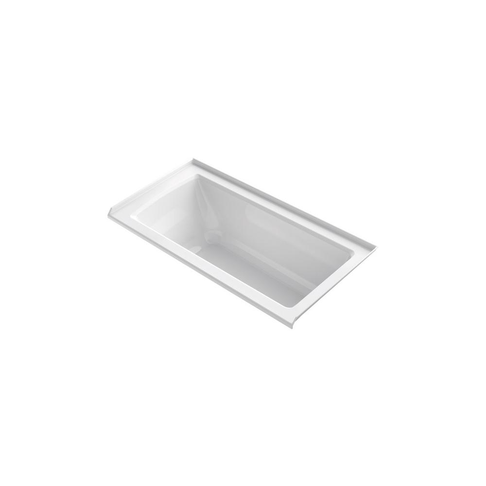 KOHLER Archer Acrylic Rectangular Alcove Bathtub with Right-Hand Drain (Common: 30-in x 60-in; Actual: 19-in x 30-in x 60-in)