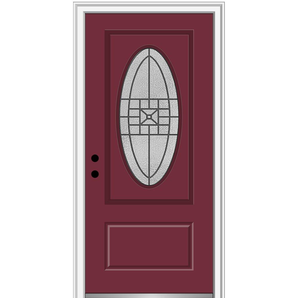 MMI Door 36 in. x 80 in. Courtyard RightHand OvalLite