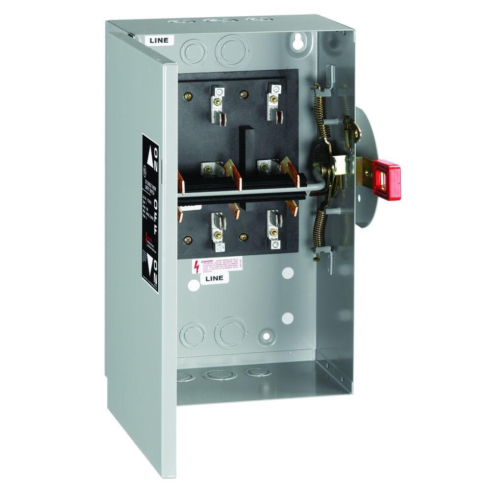 GE 60 Amp 240-Volt Non-Fused Indoor General-Duty Double ... wired 200 amp fuse box 