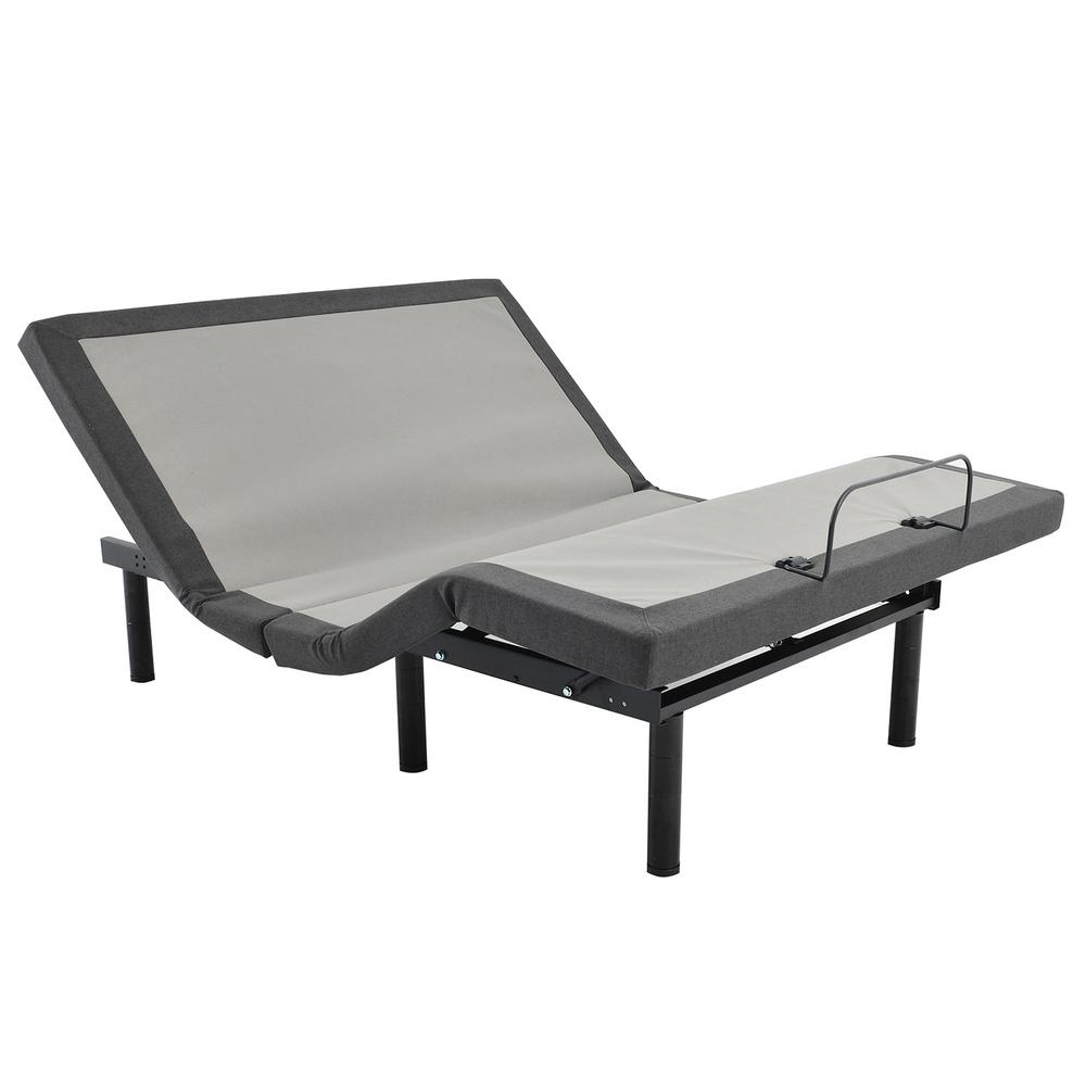 GZMR Wireless Folding Series Gray Queen Size Adjustable Platform Bed