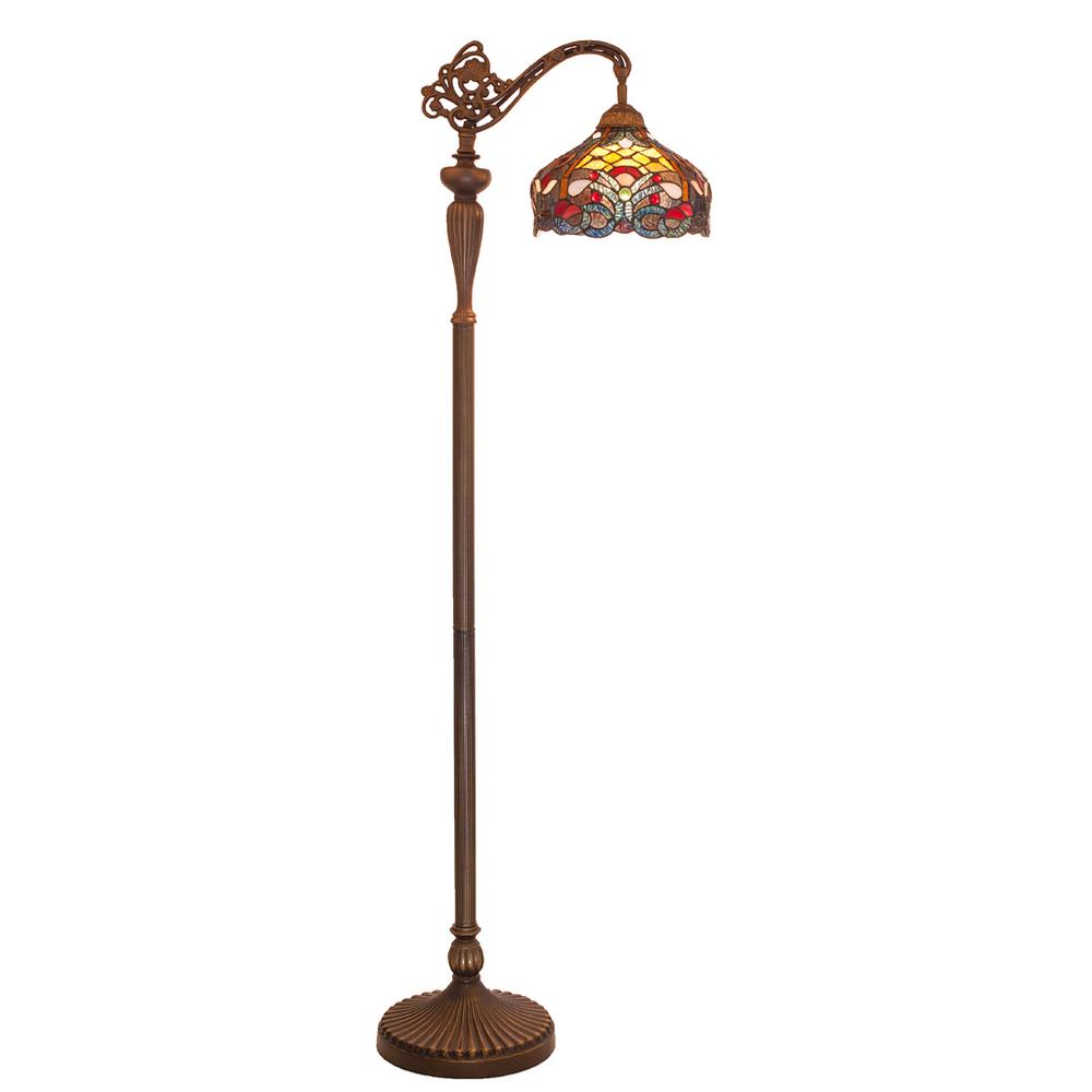 Alsy 54.5 in. Bronze Counter Balance Floor Lamp with Glass Shade-20045 ...