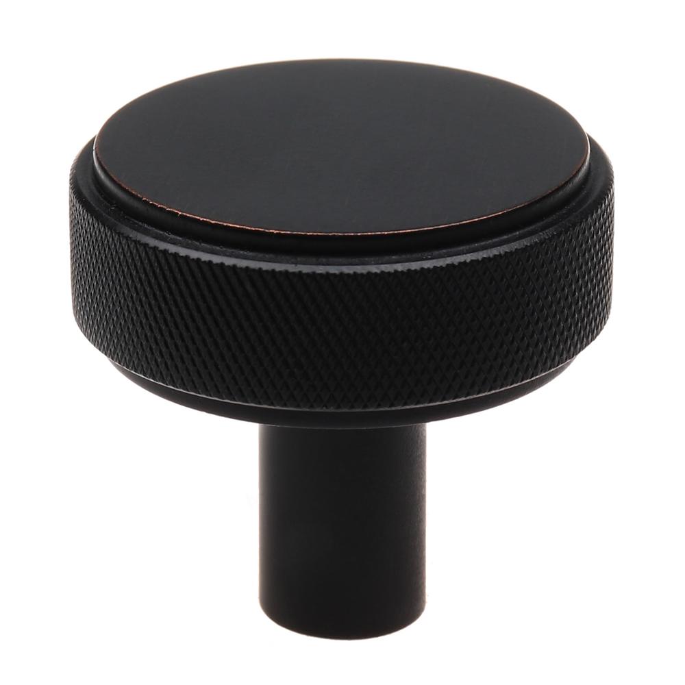 Gliderite 1 1 2 In Oil Rubbed Bronze Solid Round Knurled Cabinet