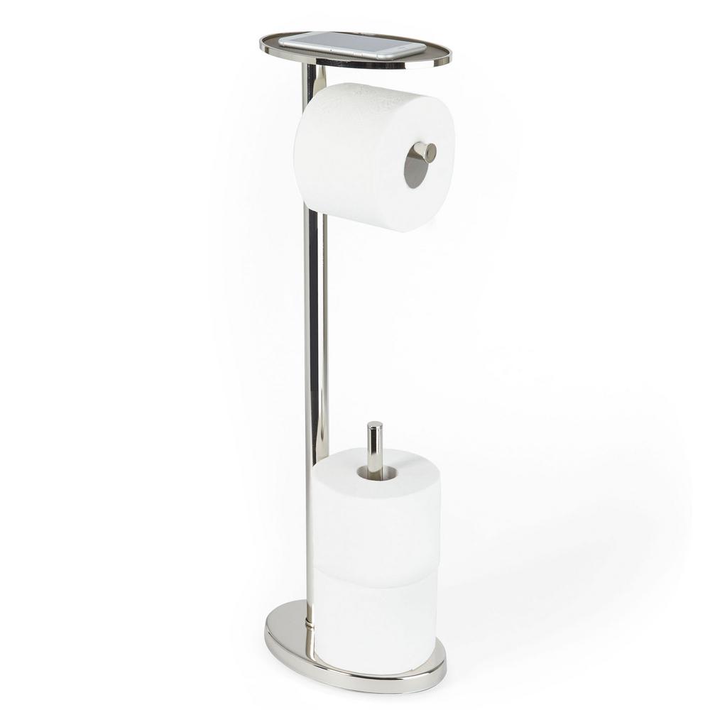 black toilet roll holder stand