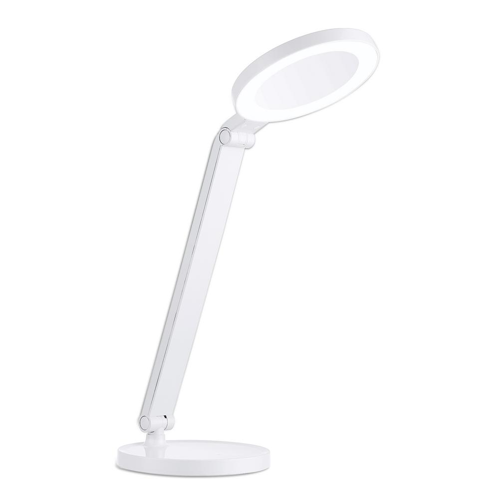 Wonderbaarlijk Dyconn 13.3 in. White LED Desk Lamp with Makeup Mirror 5 Color HH-53