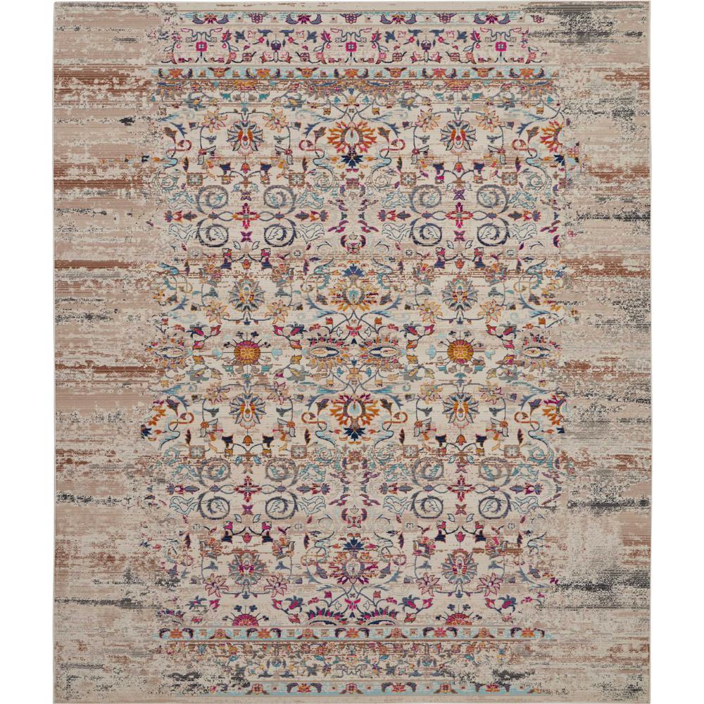 Nourison Vintage Kashan Boho Ivory 7 ft. 10 in. x 9 ft. 10 in. Area Rug