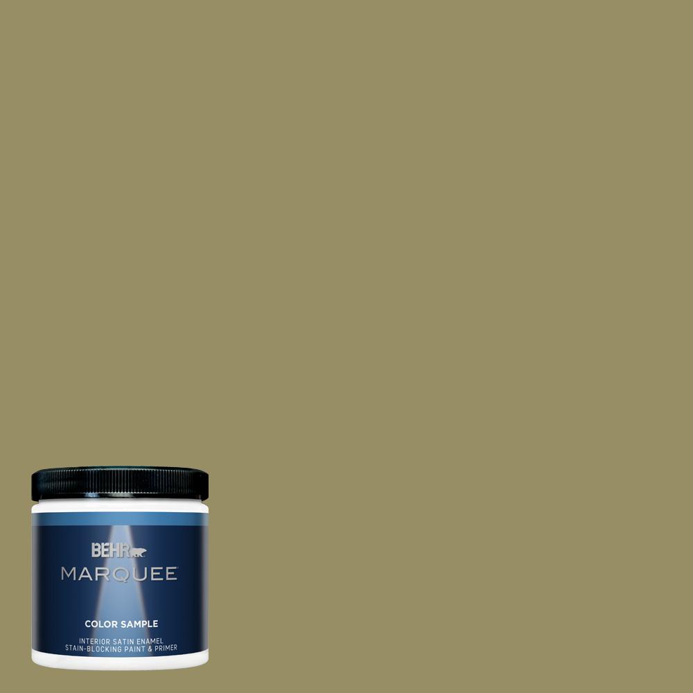 BEHR MARQUEE 8 oz. 390F6 Tate Olive Satin Enamel Interior/Exterior