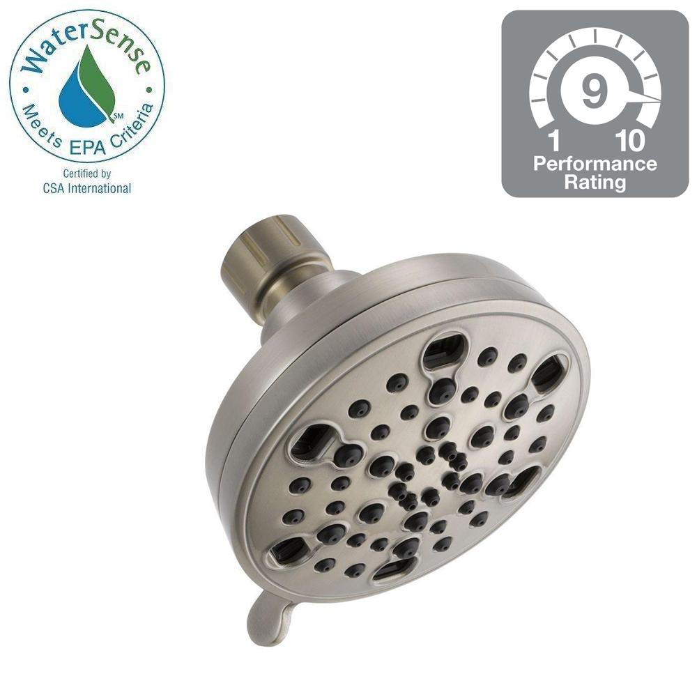 Delta 5Spray 4 in. Fixed Shower Head with with Pause in
