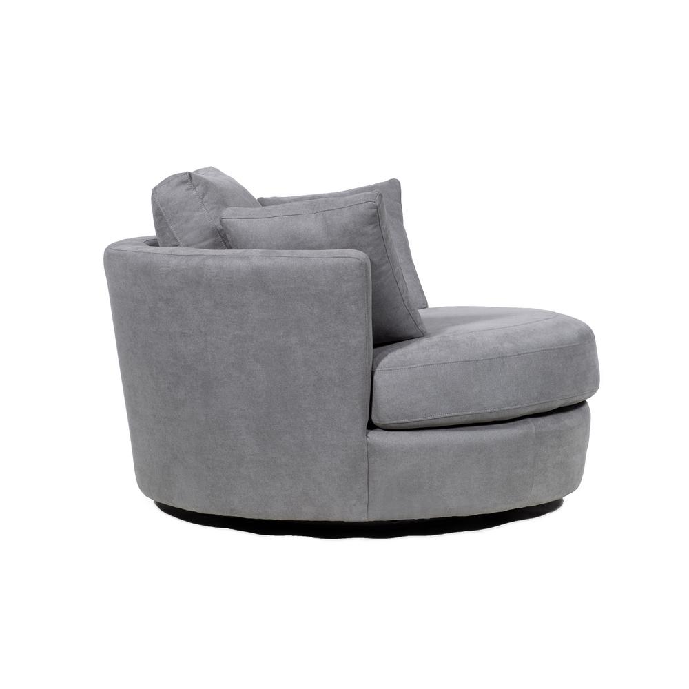 Boyel Living 36 In Storm Fabric Swivel With Toss Pillows Round Fabric Swivel With Toss Pillows Round