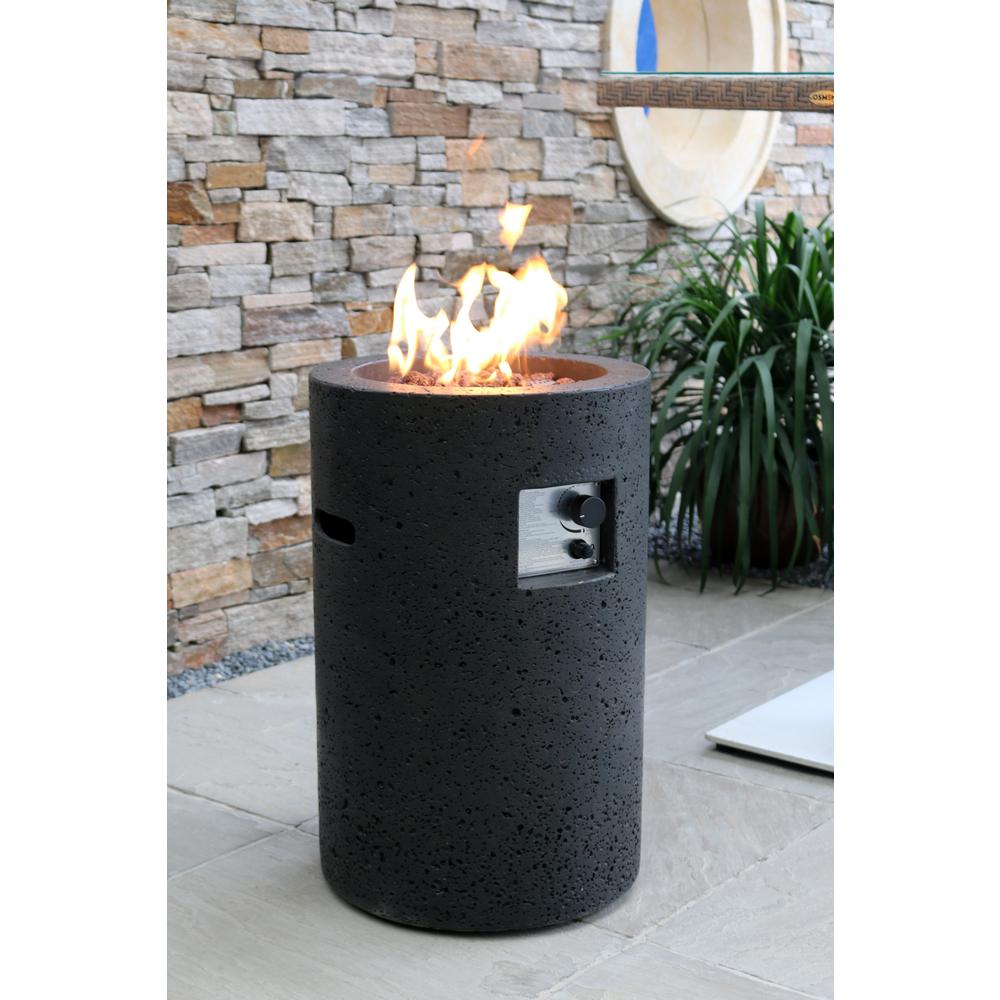 Modeno Lave Tube 27 6 In Round Concrete Propane Fire Pit Column