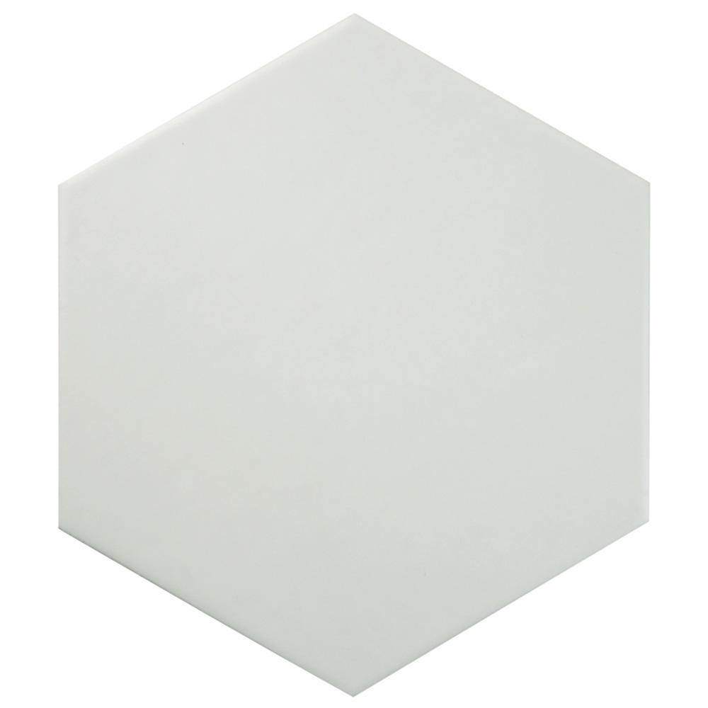 Hexatile Matte Blanco 7 in. x 8 in. Porcelain Floor and Wall Tile (7.67 sq. ft./case)