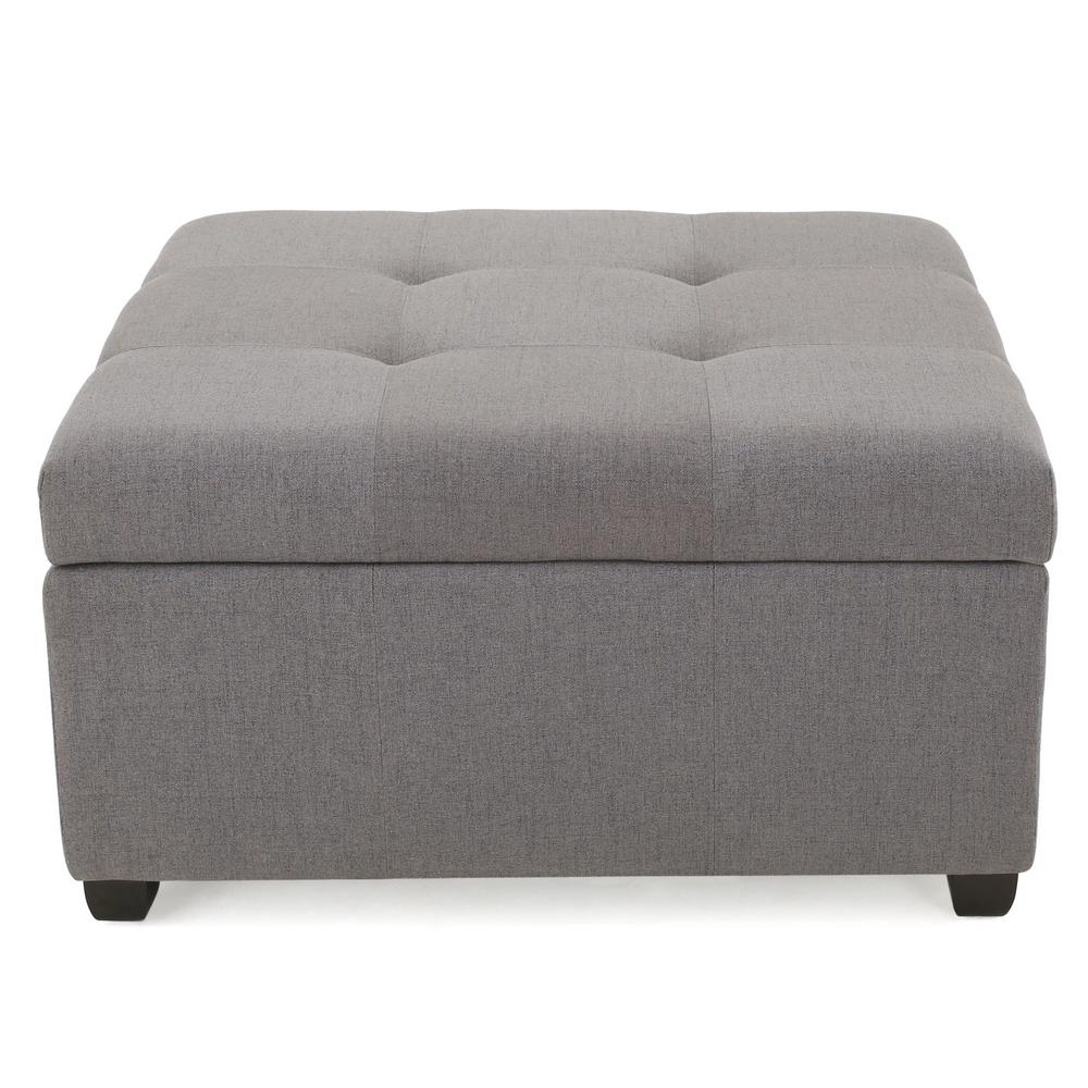 Carlsbad Dark Grey Fabric Storage Ottoman