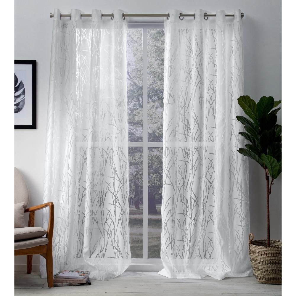 Edinburgh 52 In W X 108 L Sheer Grommet Top Curtain Panel This Review Is From Edinburgh Winter White Sheer Branch Burnout Grommet Top Window Curtain