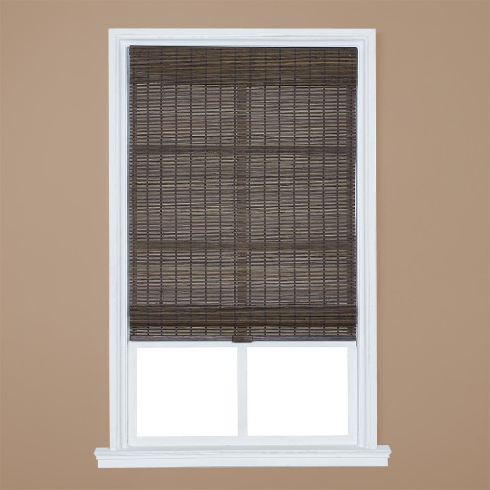 Home Basics Dark Olive Brown Cordless Light Filtering Bamboo Roman Shade 23 In W X 64 L Home Basics Dark Olive Brown Cordless Light Filtering Bamboo Roman Shade 23 In W X 64 L