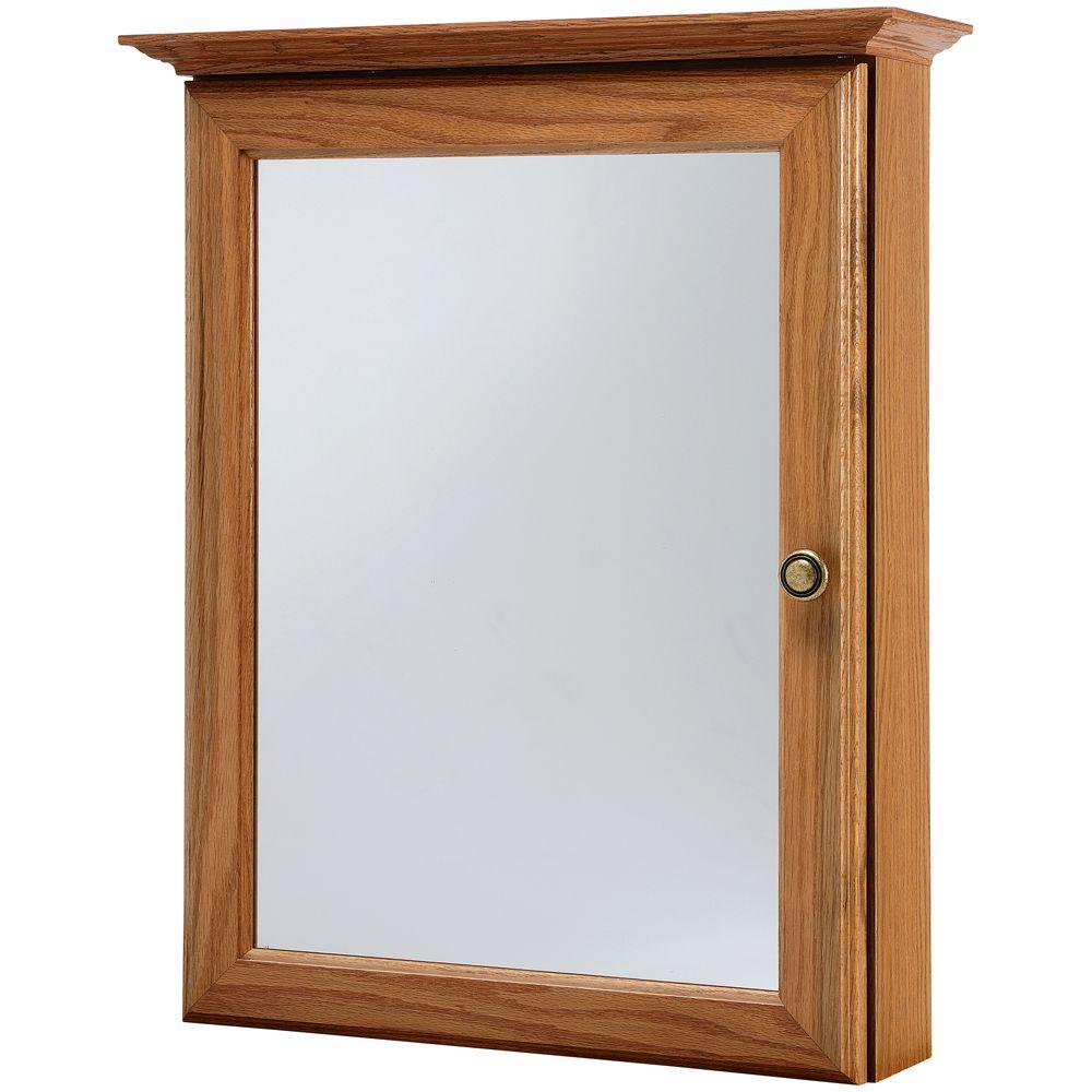 American Classics 20 1 4 In W X 25 In H Framed Surface Mount Bathroom Medicine Cabinet In Oak S1825 Oa The Home Depot