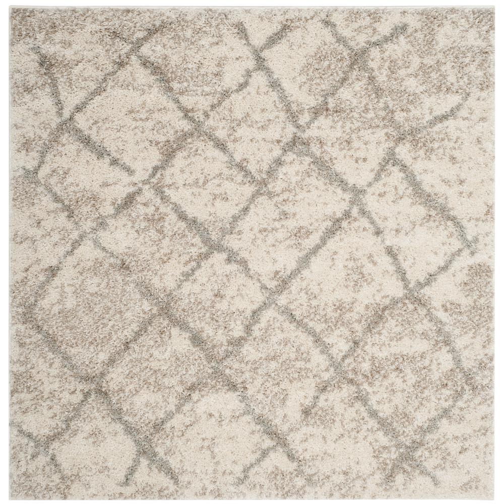 Safavieh Berber Shag Cream/Light Gray 5 ft. x 5 ft. Square Area RugBER162C5SQ The Home Depot