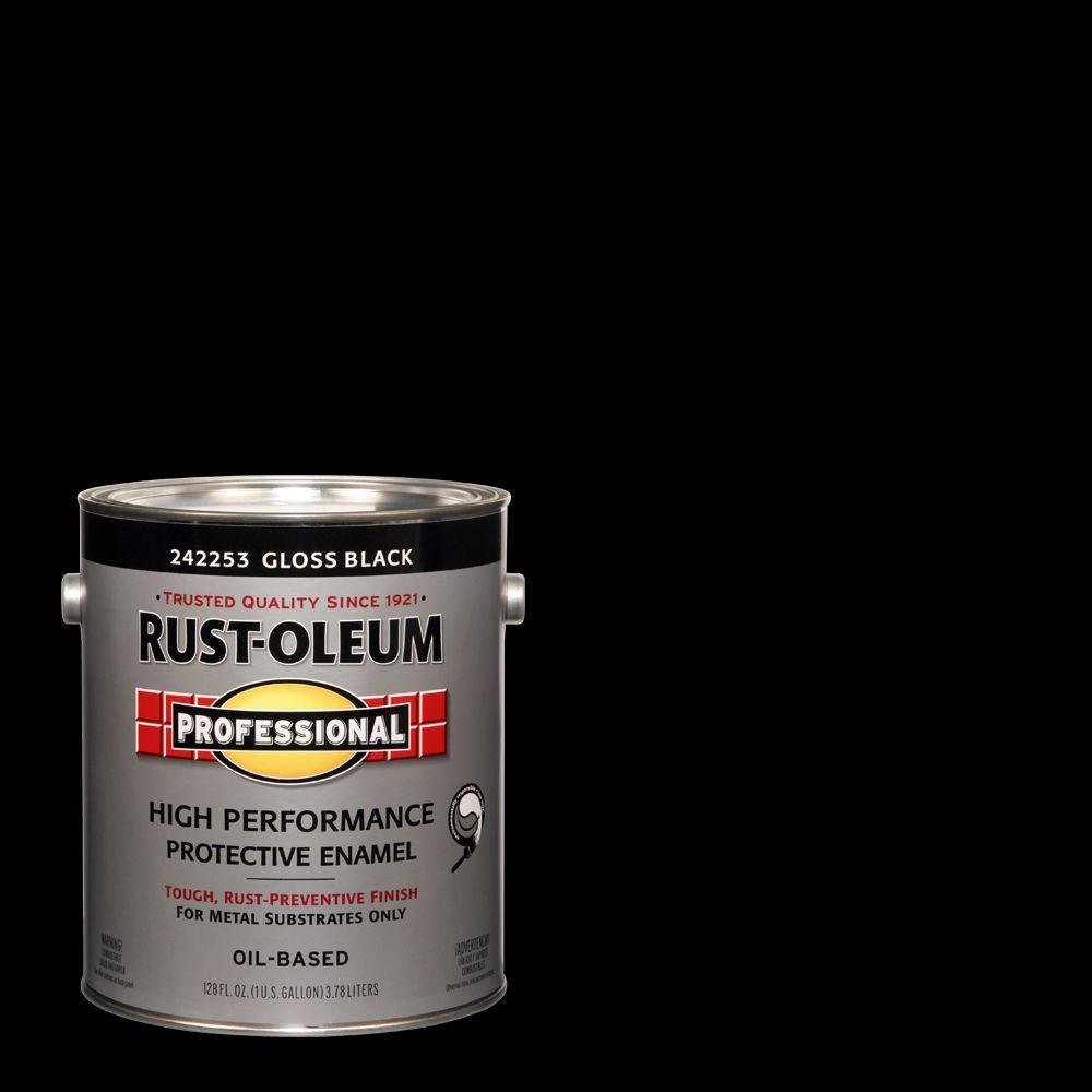 Rust-Oleum Professional 1 Gal. Black Gloss Protective Enamel-242253 ...