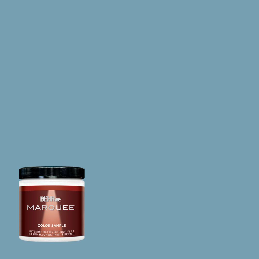 Behr Marquee 8 Oz S480 4 Saga Blue One Coat Hide Matte Interior Behr Marquee 8 Oz S480 4 Saga Blue