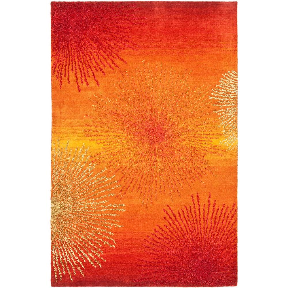 Safavieh Soho Rust Multi Wool 4 Ft X 6 Area Rug Soh712r The Safavieh Soho Rust Multi Wool 4 Ft X 6 Area Rug