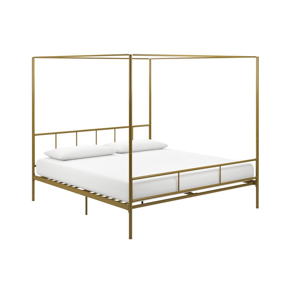 Novogratz Marion Gold King Size Canopy Bed4195249N The Home Depot