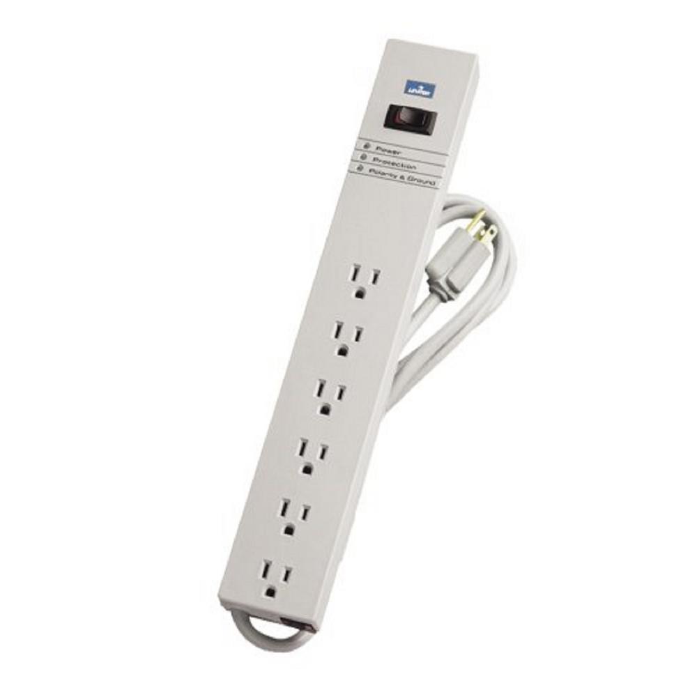 power leviton switch foot strip surge outlet ps beige