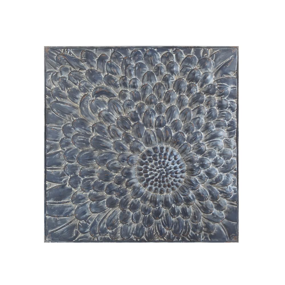 3R Studios 36.42 in. Square Blue Embossed Metal Wall TileDA5895 The